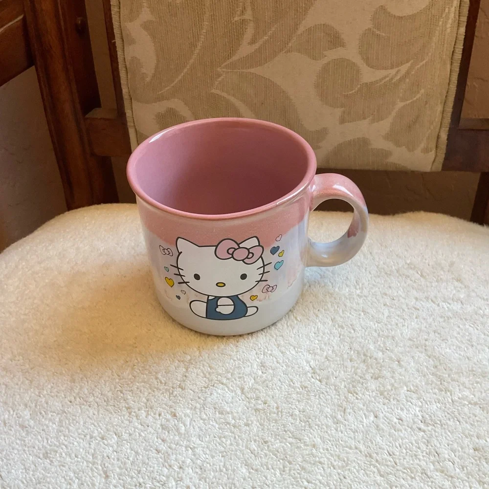 Hello Kitty with Hearts Oversized Mug, pink & white ADORABLE NWT